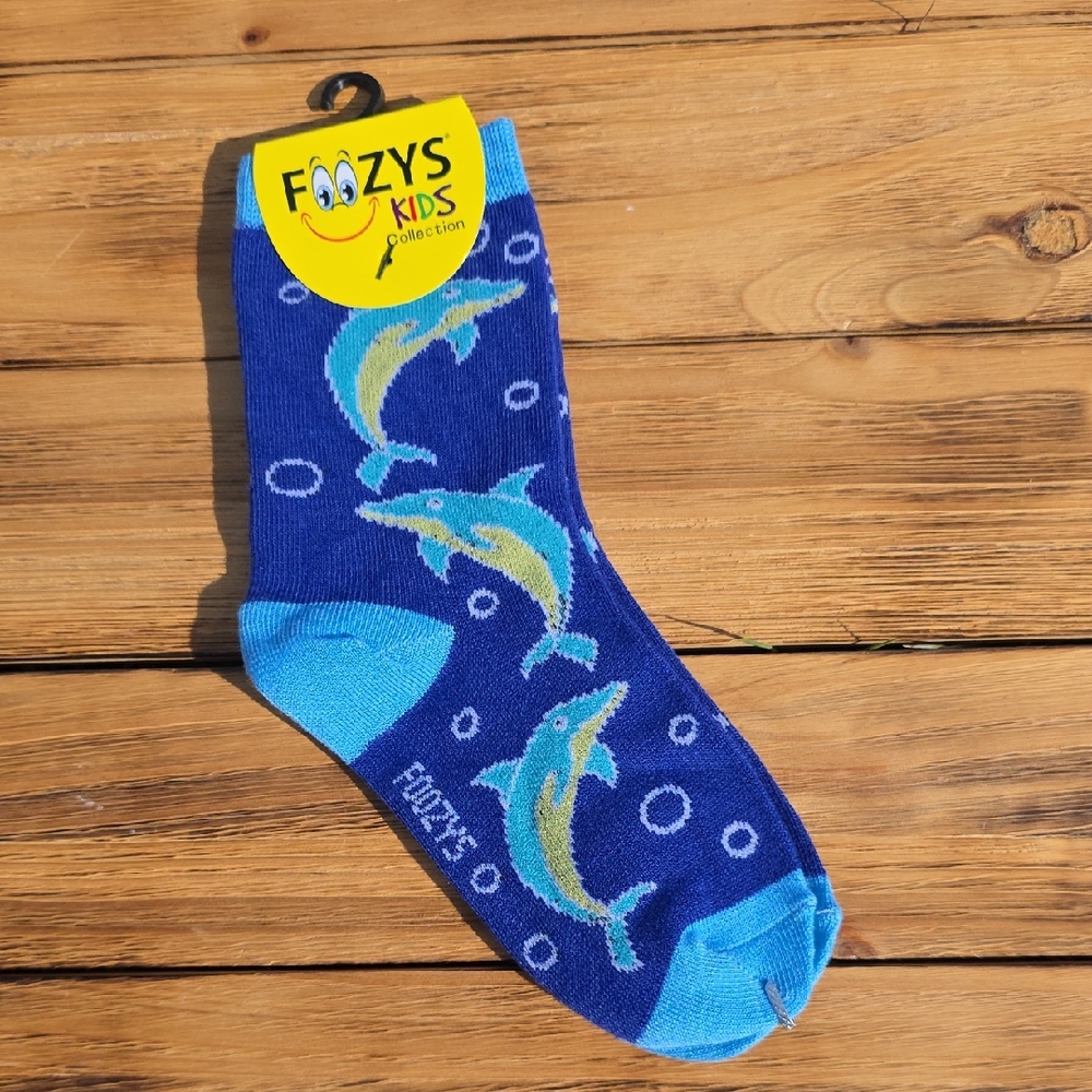 NWT Foozys Kids Dolphin Socks - Blue - Unisex